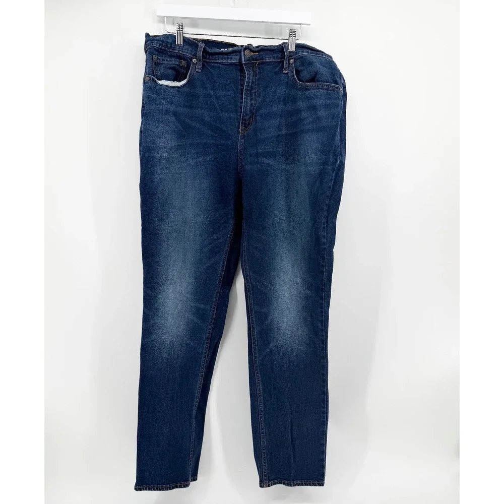 Old Navy Mens Athletic Fit Jeans 38x32 Dark Blue Denim Stretch